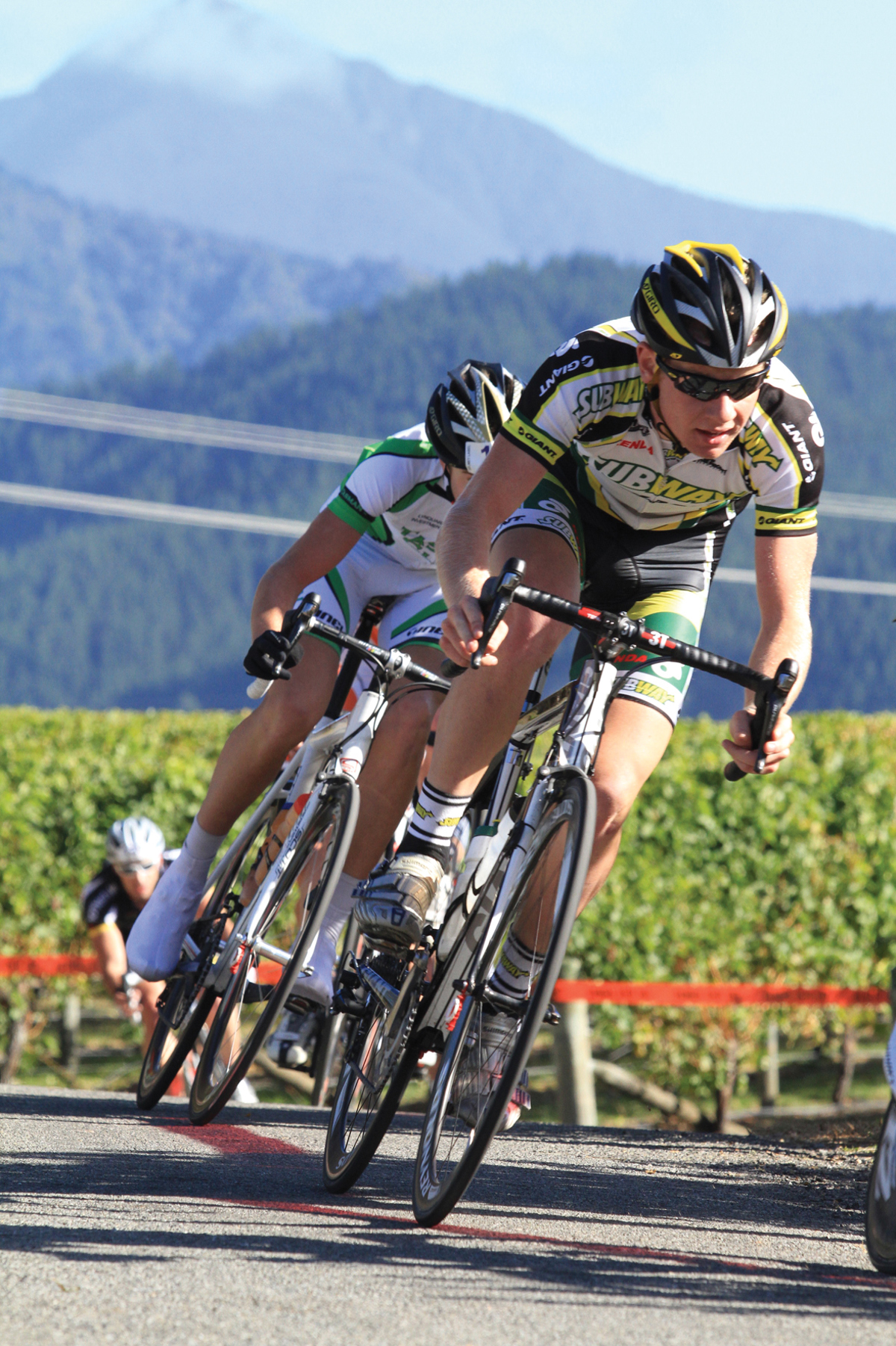 Cyclists pedalling hard in Marlborough's Graperide race